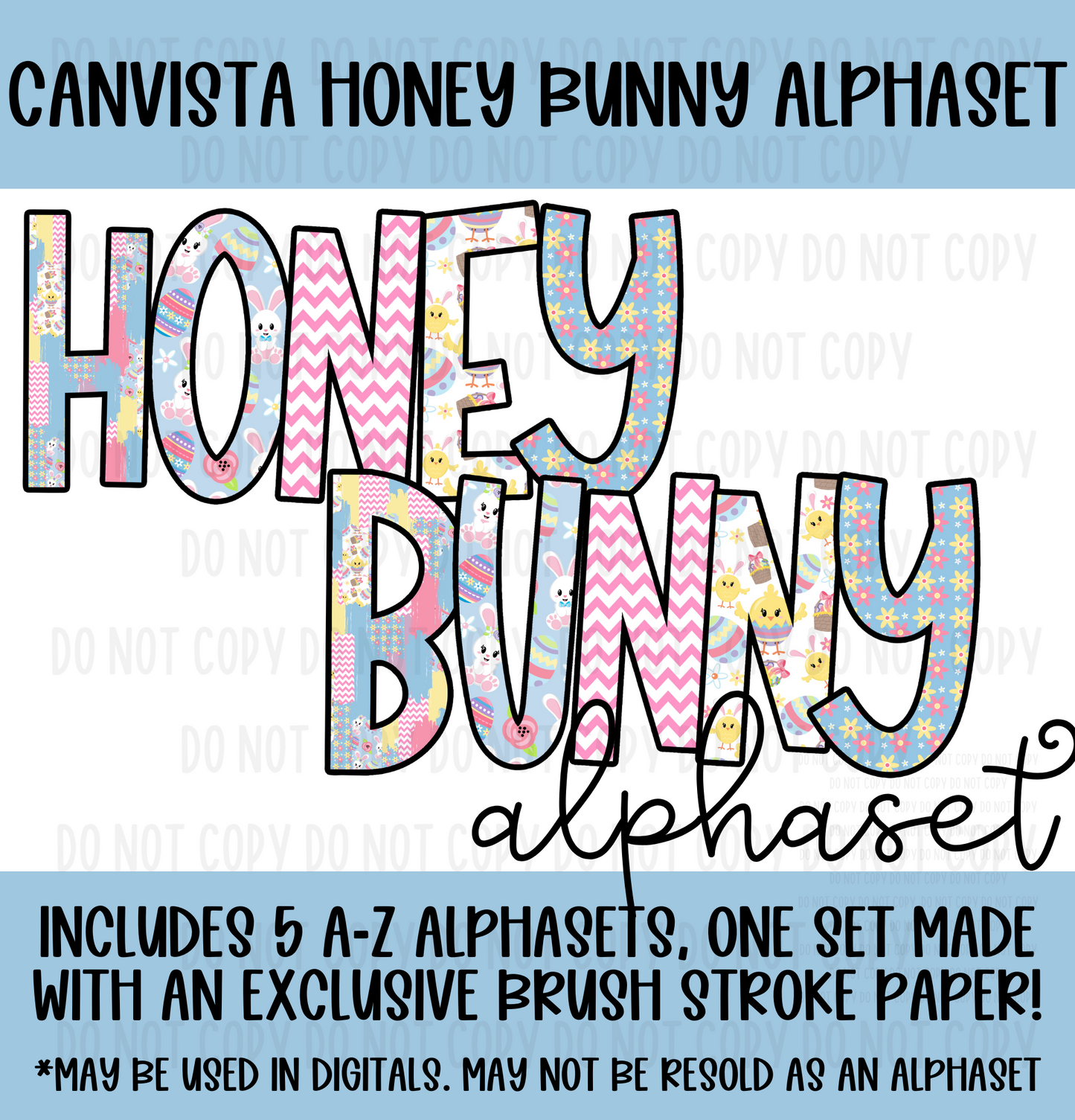 Honey Bunny Alphaset - Must Have Access to Google Drive