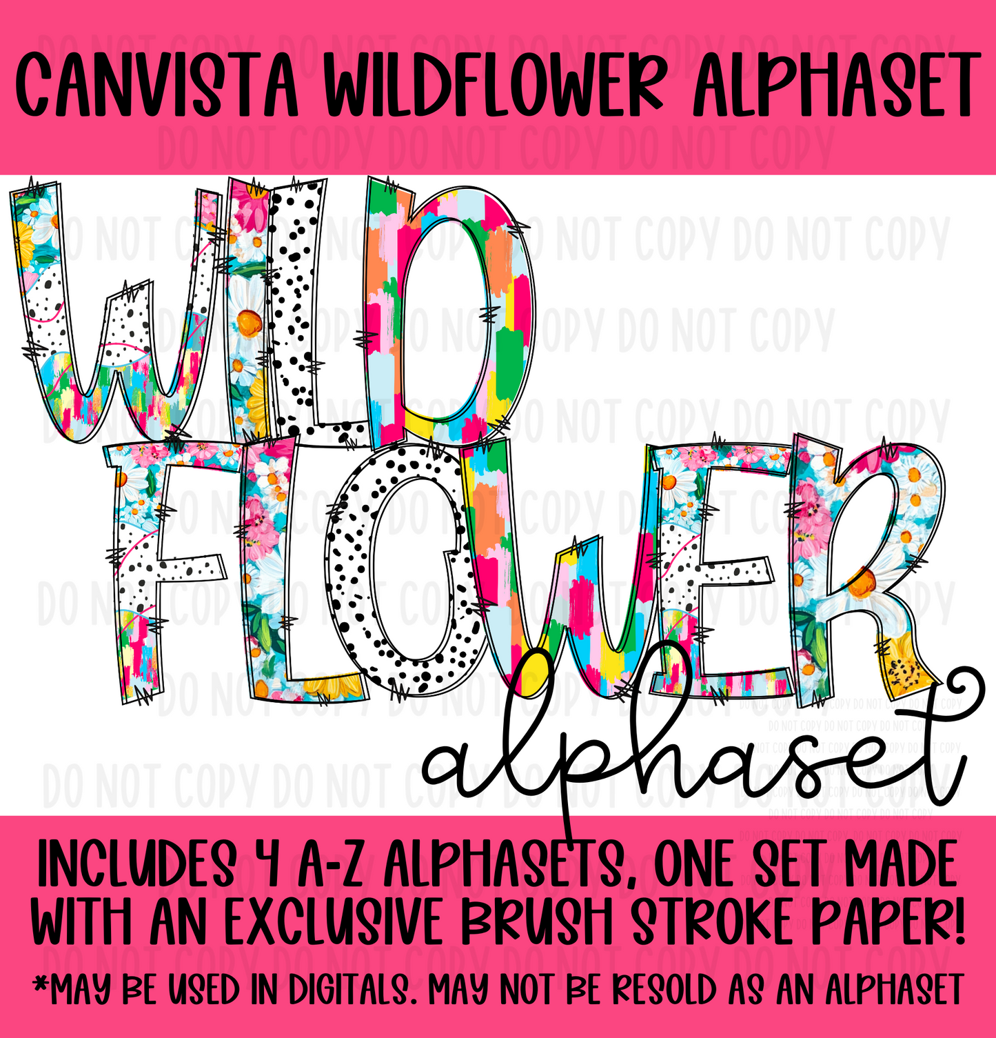 Wildflower Alphaset - Must Have Access to Google Drive