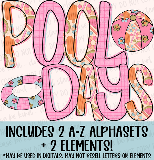 Pool Days Mini Alphaset