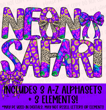 Neon Safari Mini Alphaset