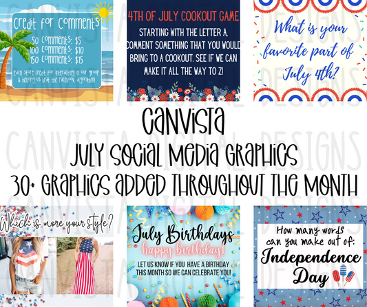 July Social Media Graphics Drive - Must Have Access to Google Drive