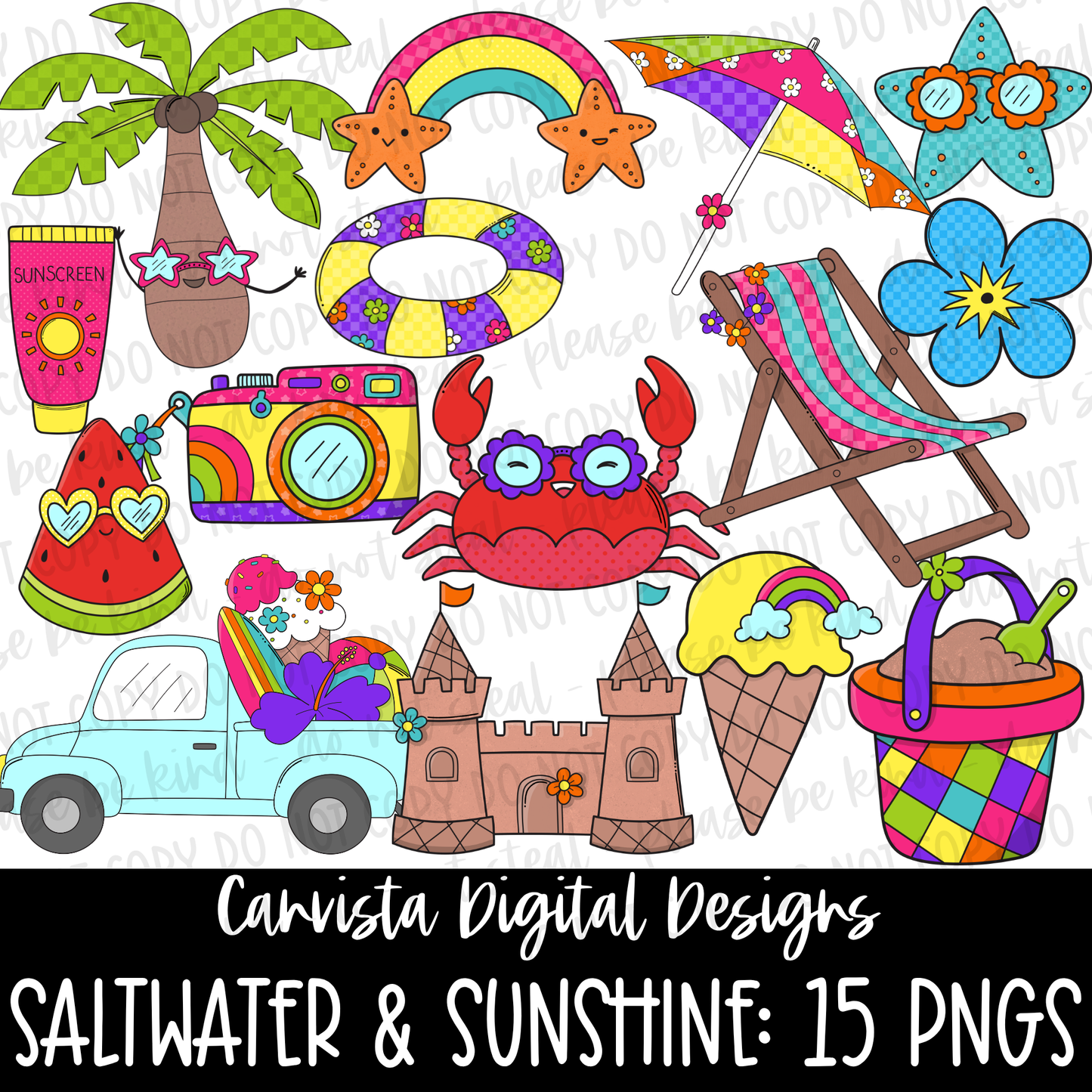Saltwater & Sunshine Clipart Set