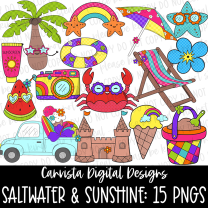 Saltwater & Sunshine Clipart Set