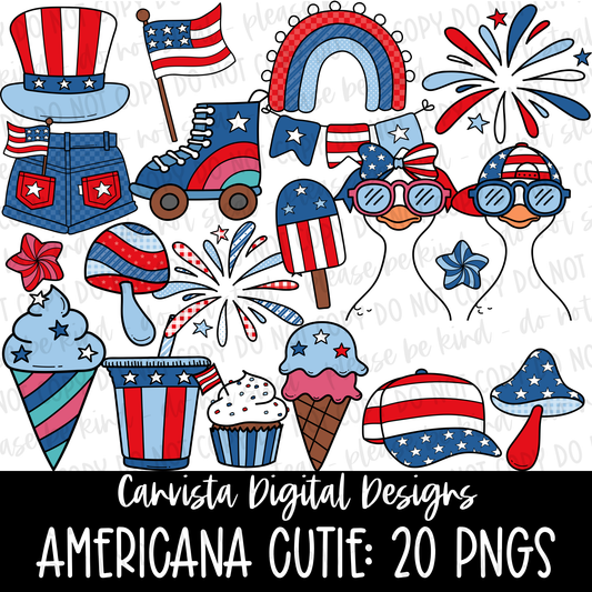 Americana Cutie Clipart Set