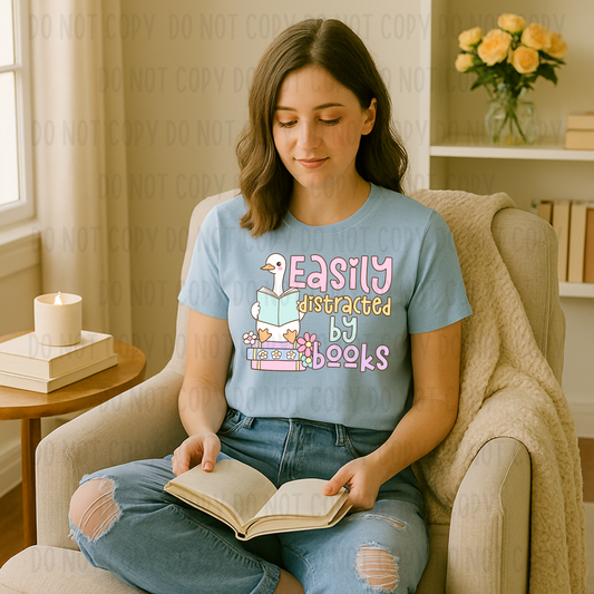 Easily Distracted By Books PNG File - Digital Design