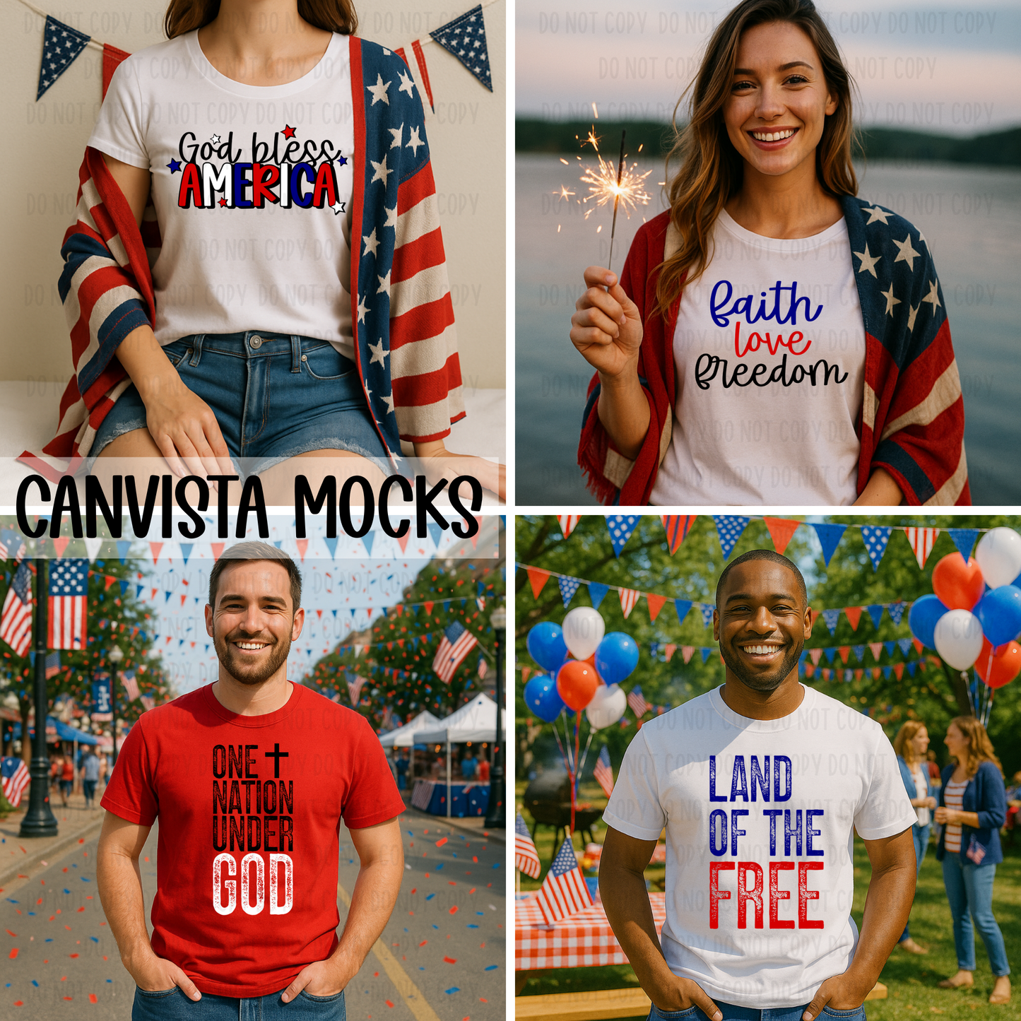 4th of July Bundle - 4 PNG Files - Digital Design