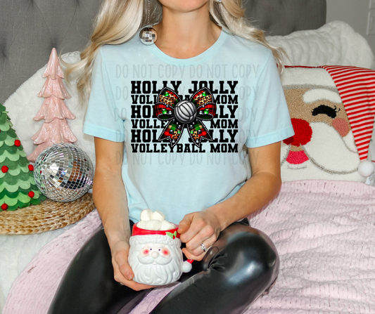 Holly Jolly Volleyball Mom PNG File - Digital Design