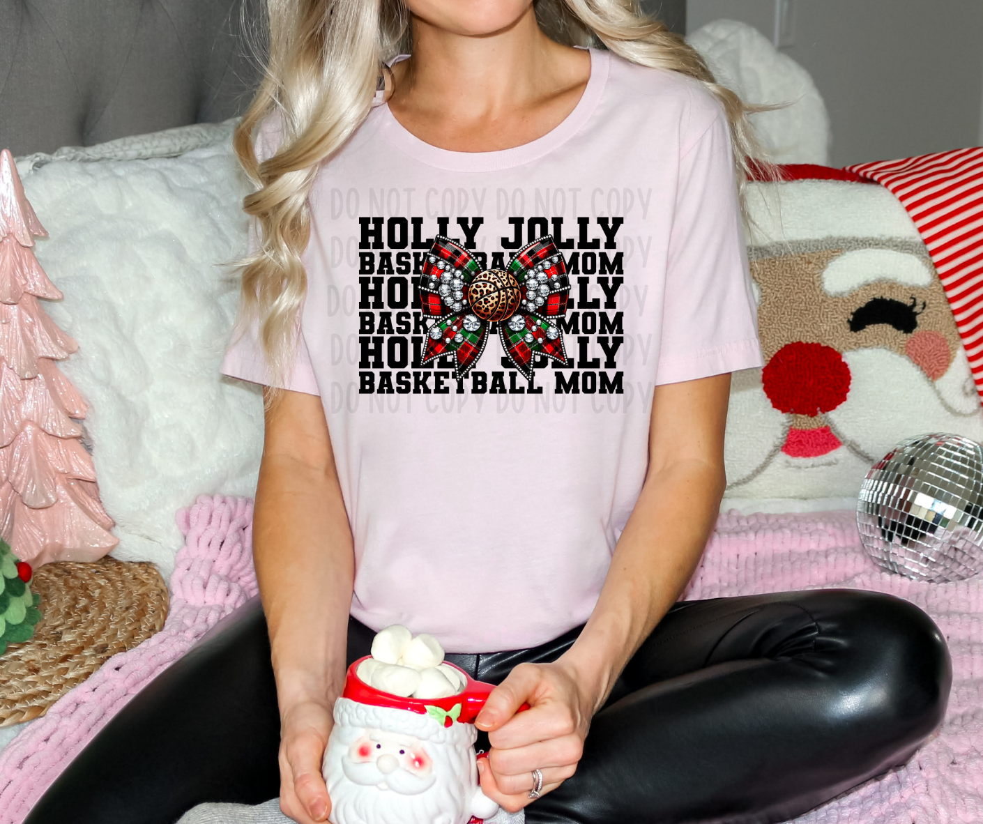 Holly Jolly Basketball Mom PNG File - Digital Design