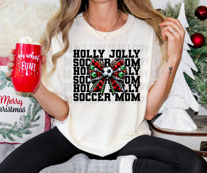 Holly Jolly Soccer Mom PNG File - Digital Design