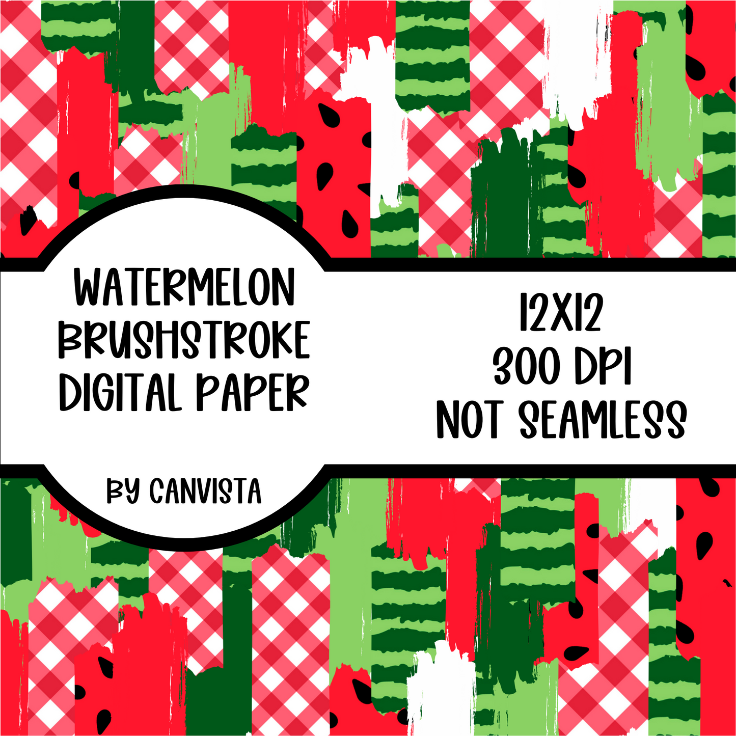 Watermelon Brush Stroke Digital Paper