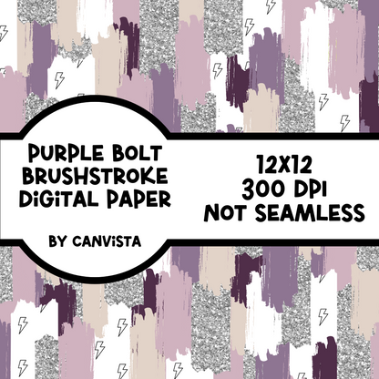 Purple Bolt Brush Stroke Digital Paper