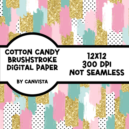 Cotton Candy Brush Stroke Digital Paper