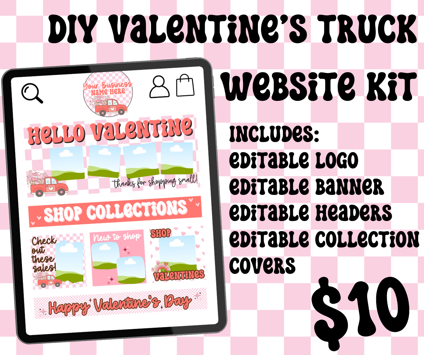 DIY Valentine Truck Theme Website Kit