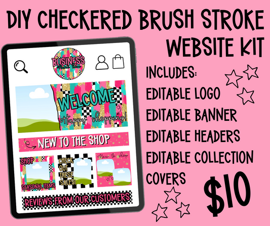 DIY Checkered Brush Stroke Website Kit