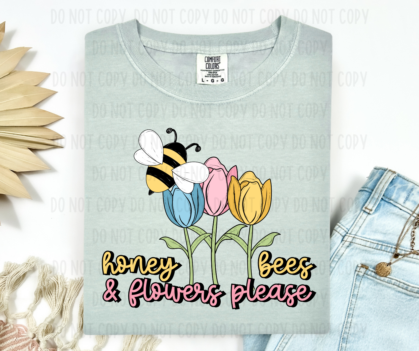 Honey Bees & Flowers Please PNG File - Digital Design