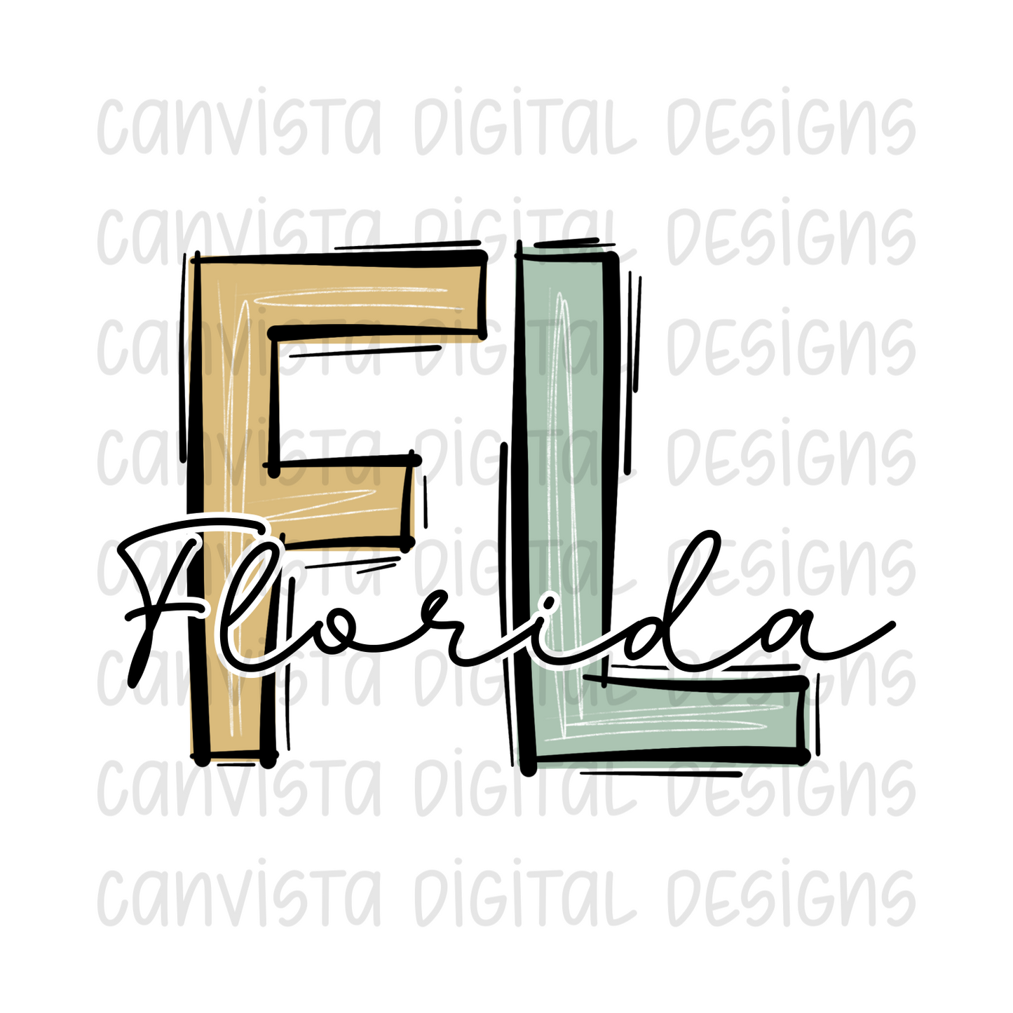 FL - Florida PNG File-Digital Design