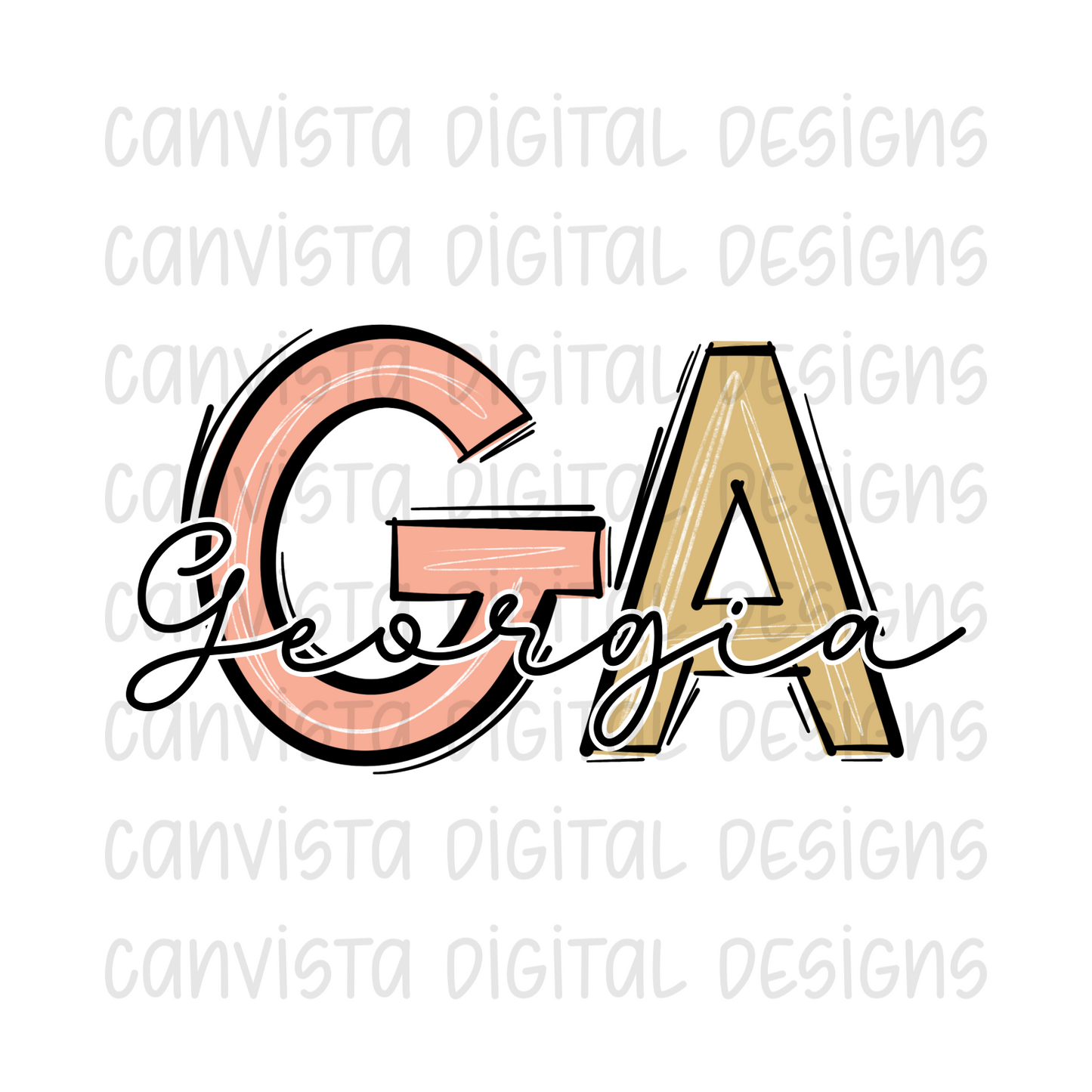 GA - Georgia PNG File-Digital Design