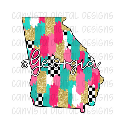 Checkered Georgia PNG File - Digital Design