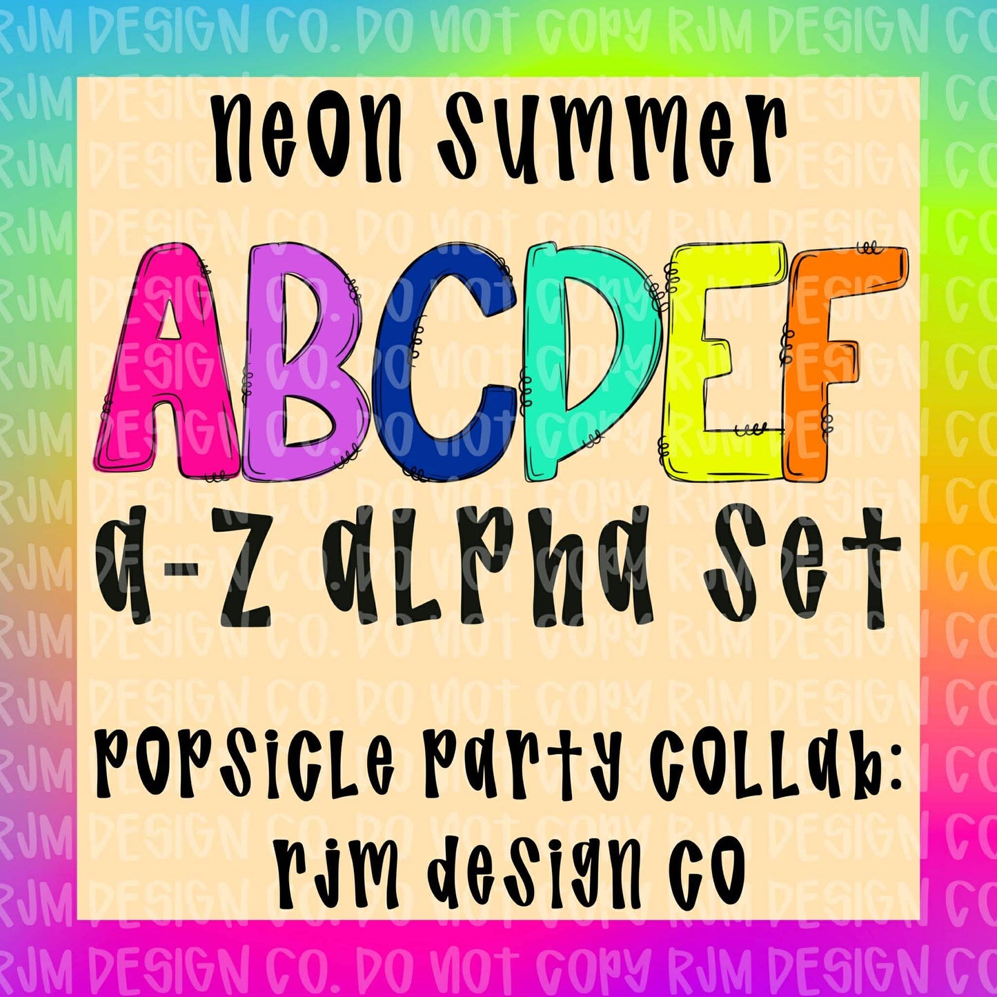 Popsicle Party Collab - Designer Elements: Alphas, Clipart, Outlines, Seamless Paper
