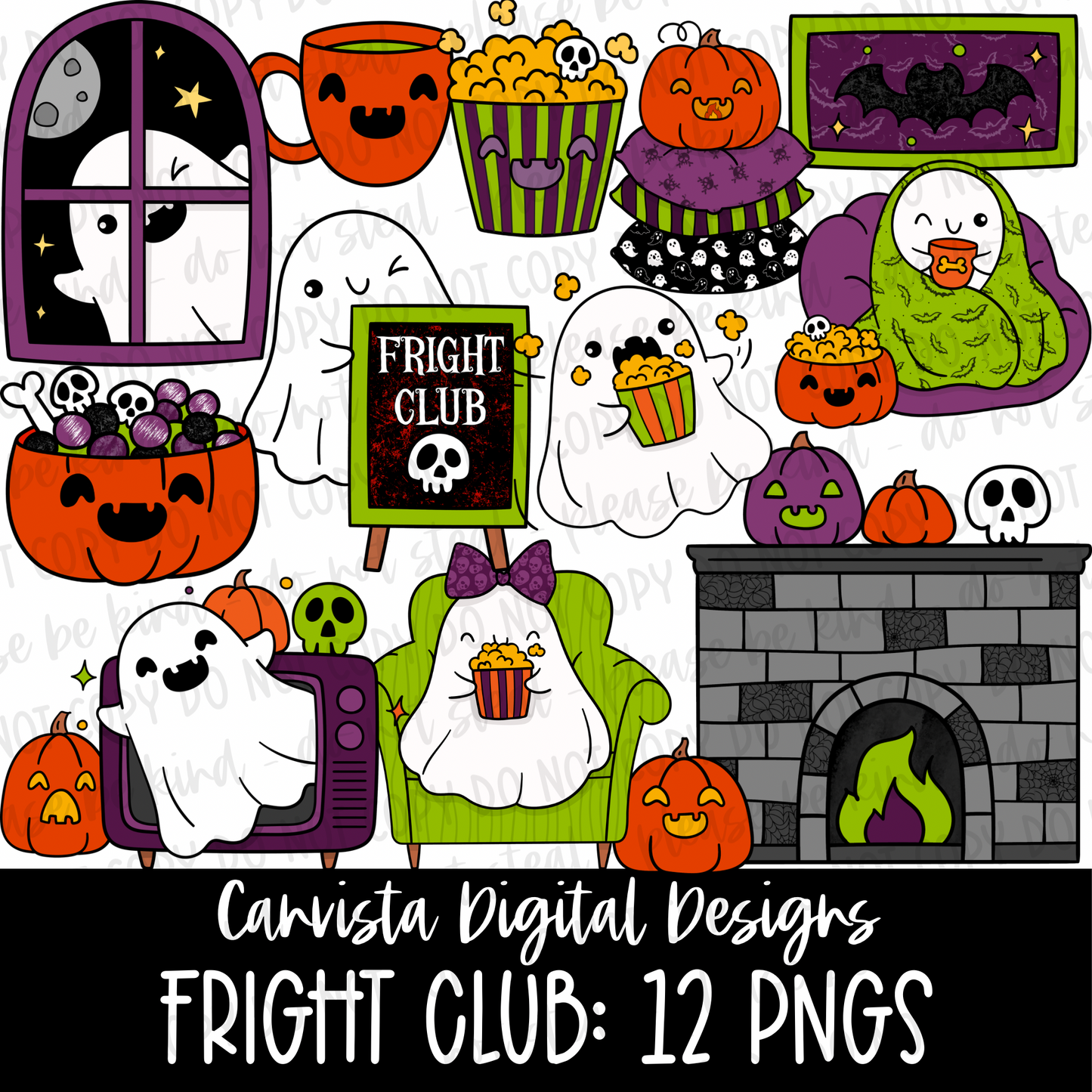 Fright Club Clipart Set