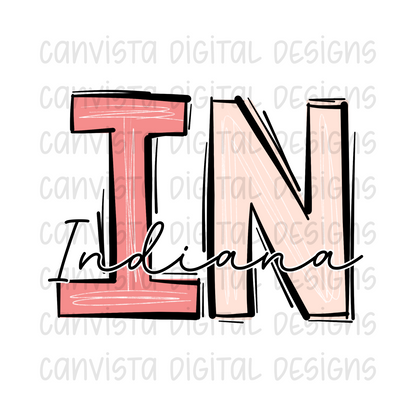 IN - Indiana PNG File - Digital Design