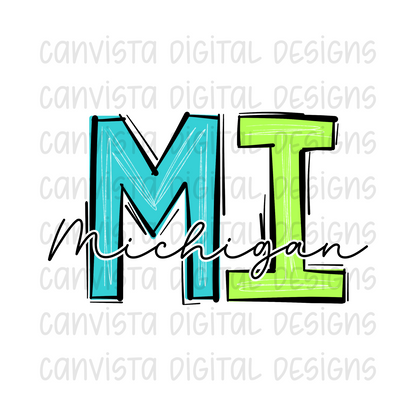 MI - Michigan PNG File-Digital Design