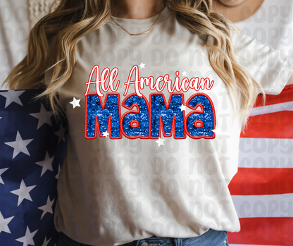 All American Mama PNG File-Digital Design