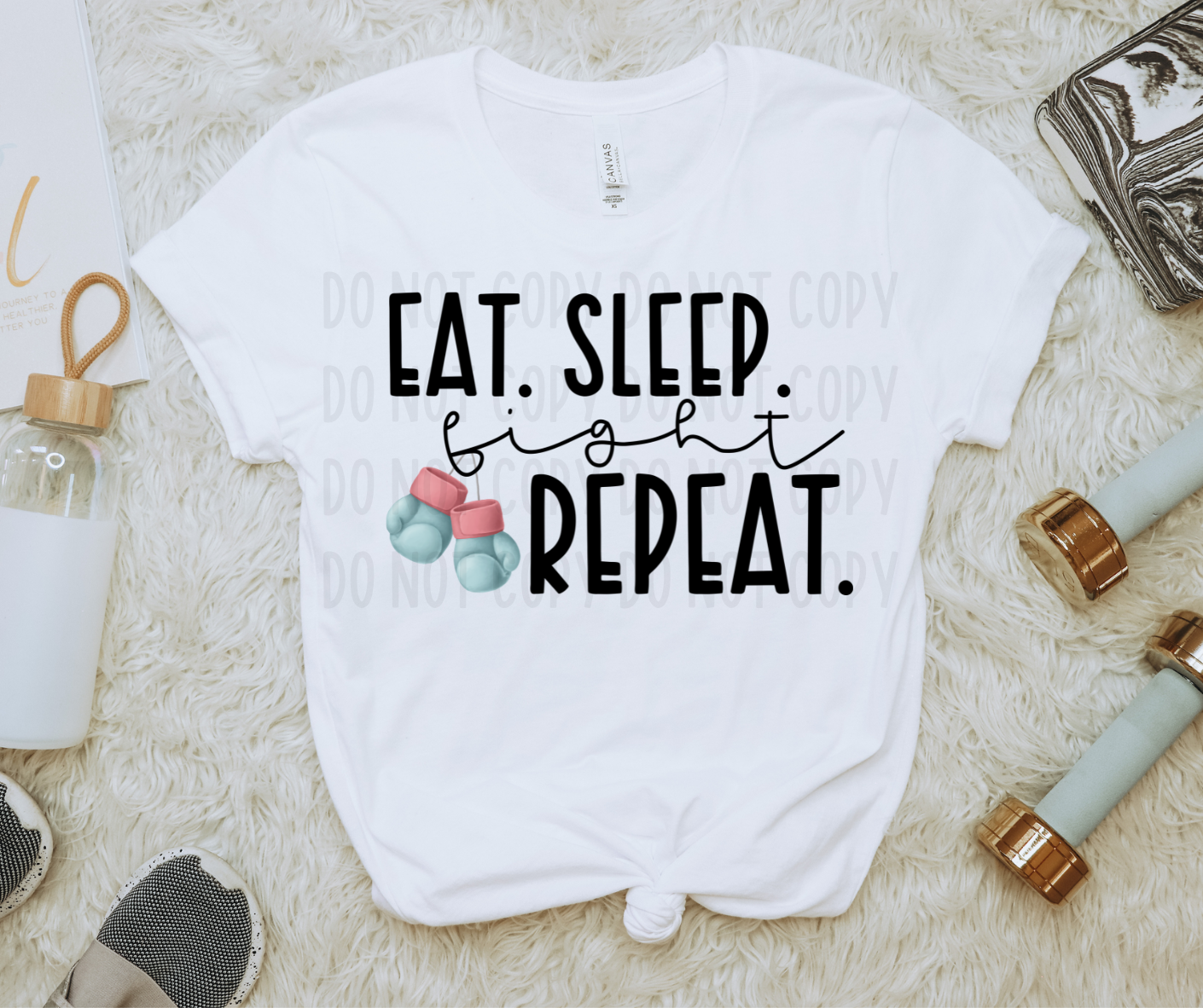 Eat Sleep Fight Repeat PNG File - Digital Design