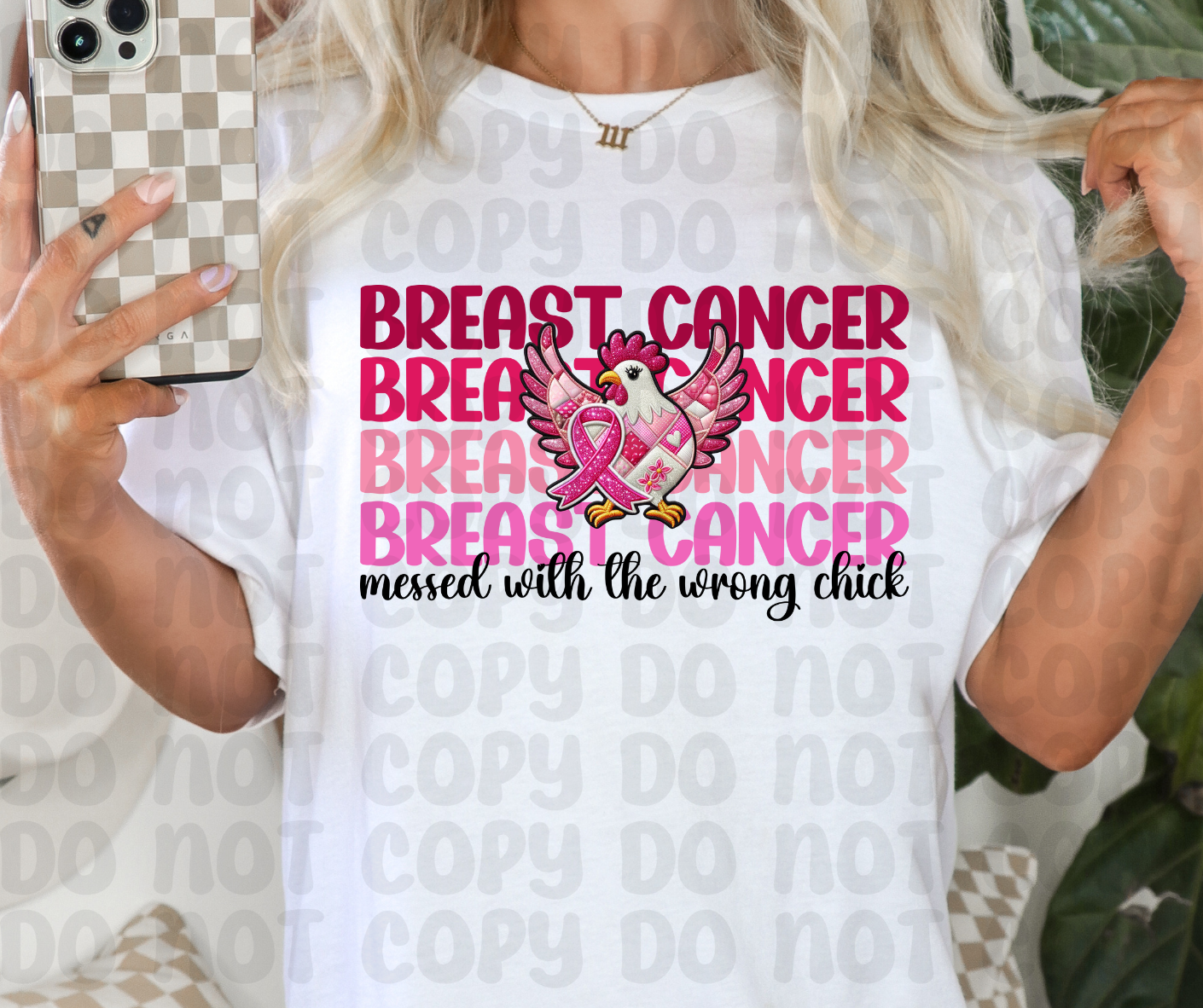 Breast Cancer Messed With the Wrong Chick - Breast Cancer Awareness - PNG File - Digital Design