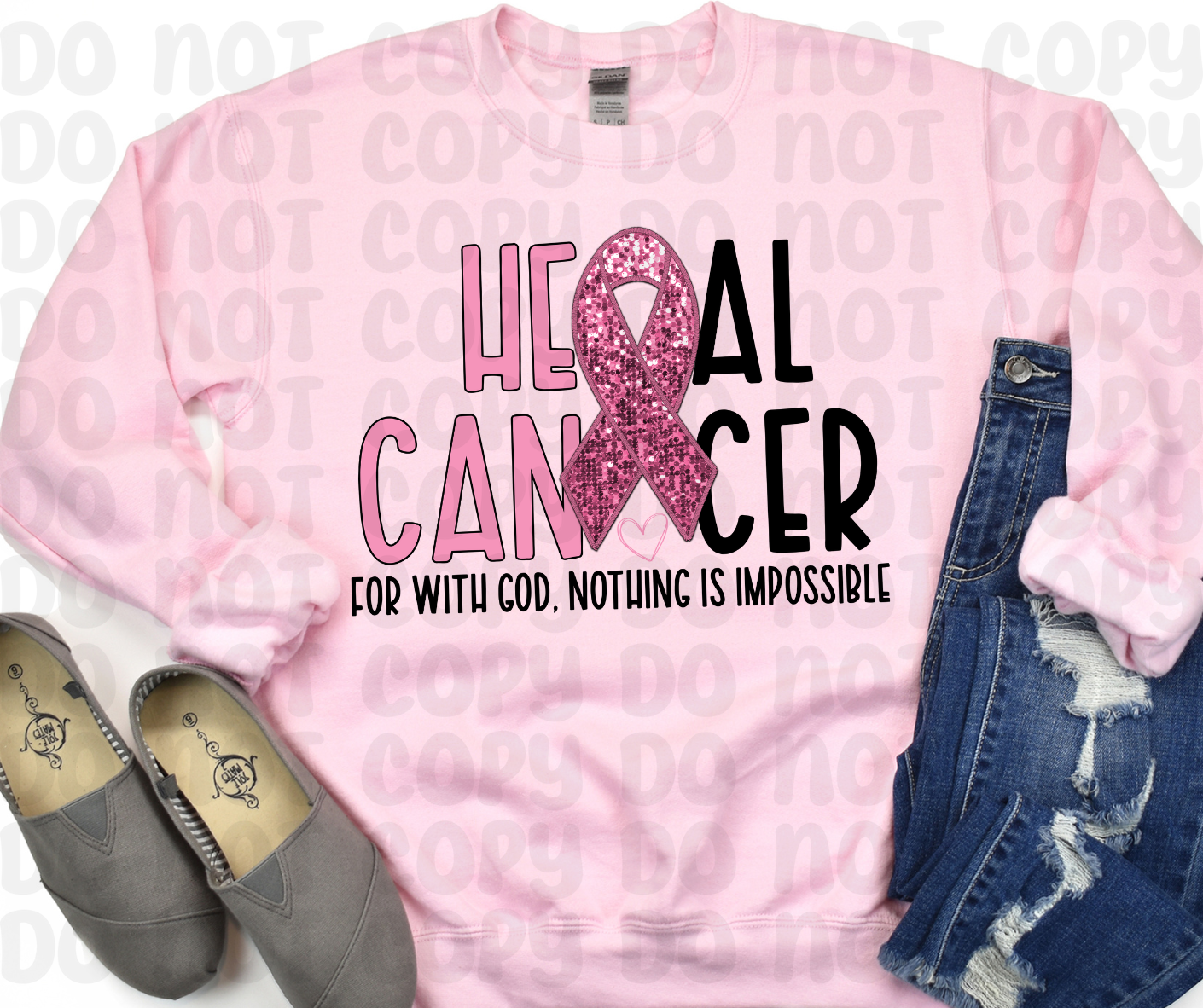 He Can / Heal Cancer - Breast Cancer Awareness - PNG File - Digital Design