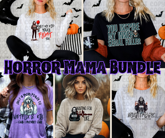 Horror Mama Bundle - 5 PNG Files - Digital Design