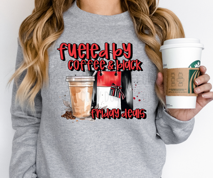 Fueled By Coffee & Black Friday Deals PNG File - Digital Design