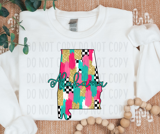 Checkered Alabama PNG File - Digital Design
