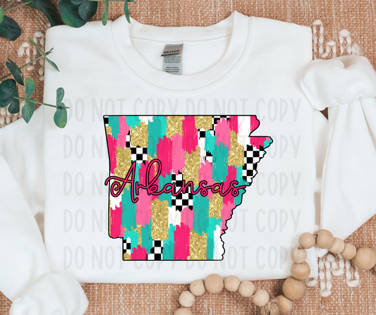 Checkered Arkansas PNG File - Digital Design