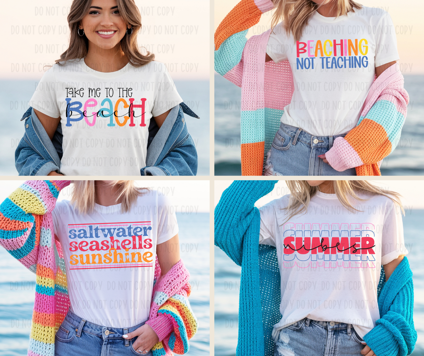Beach Bundle- 4 PNG Files - Digital Design