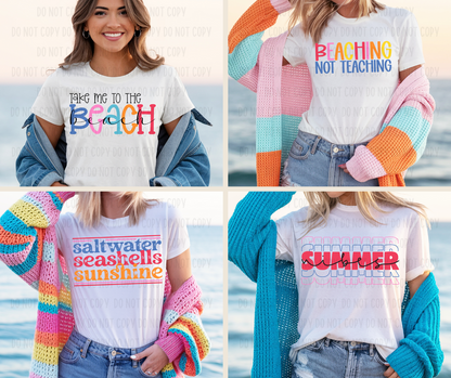Beach Bundle- 4 PNG Files - Digital Design