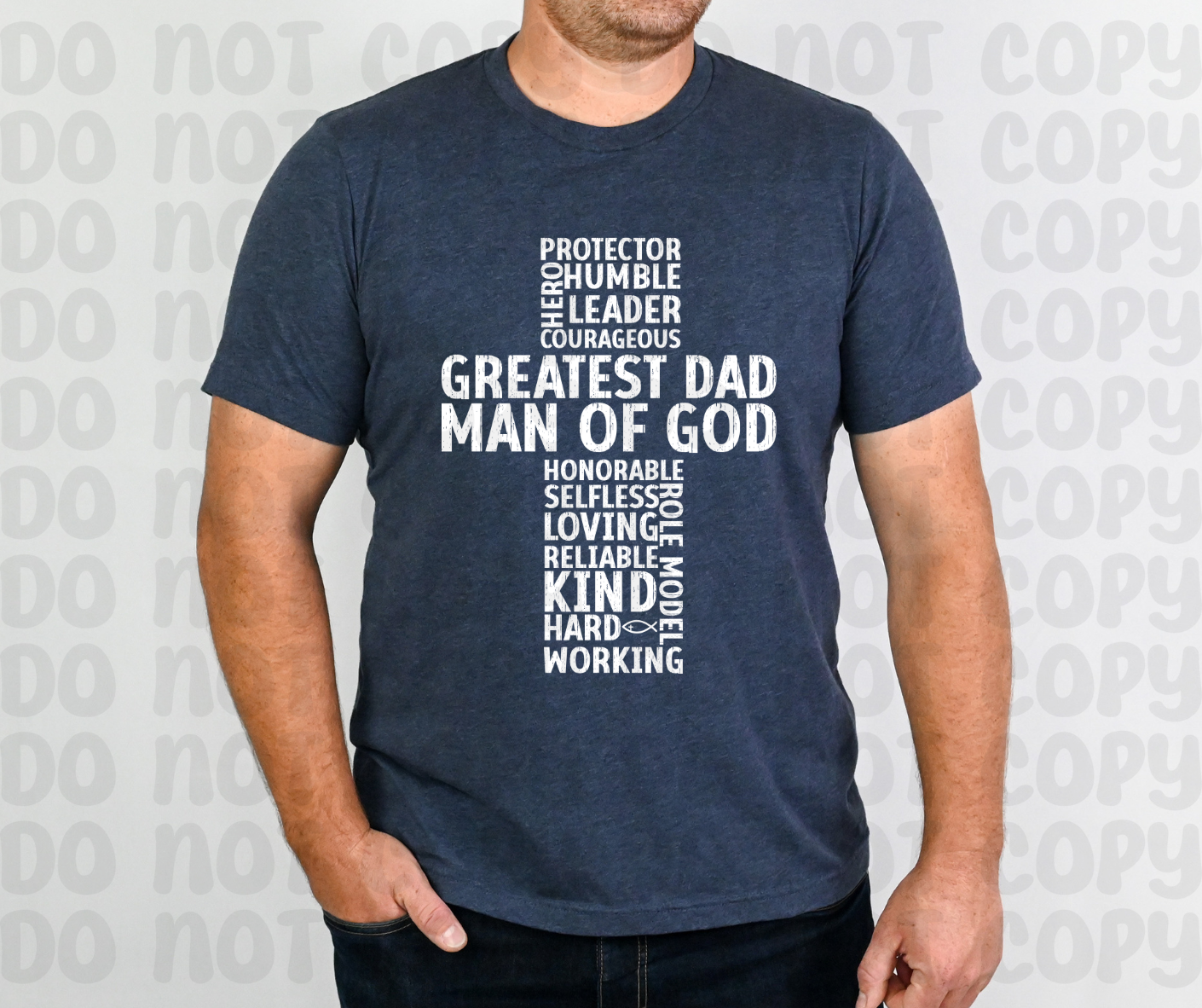 Greatest Dad - Man of God - Cross Design PNG File - Digital Design