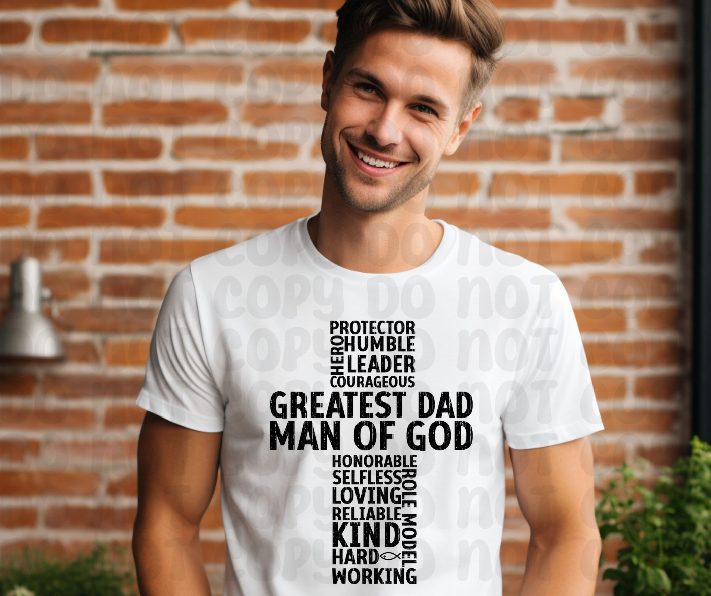 Greatest Dad - Man of God - Cross Design PNG File - Digital Design