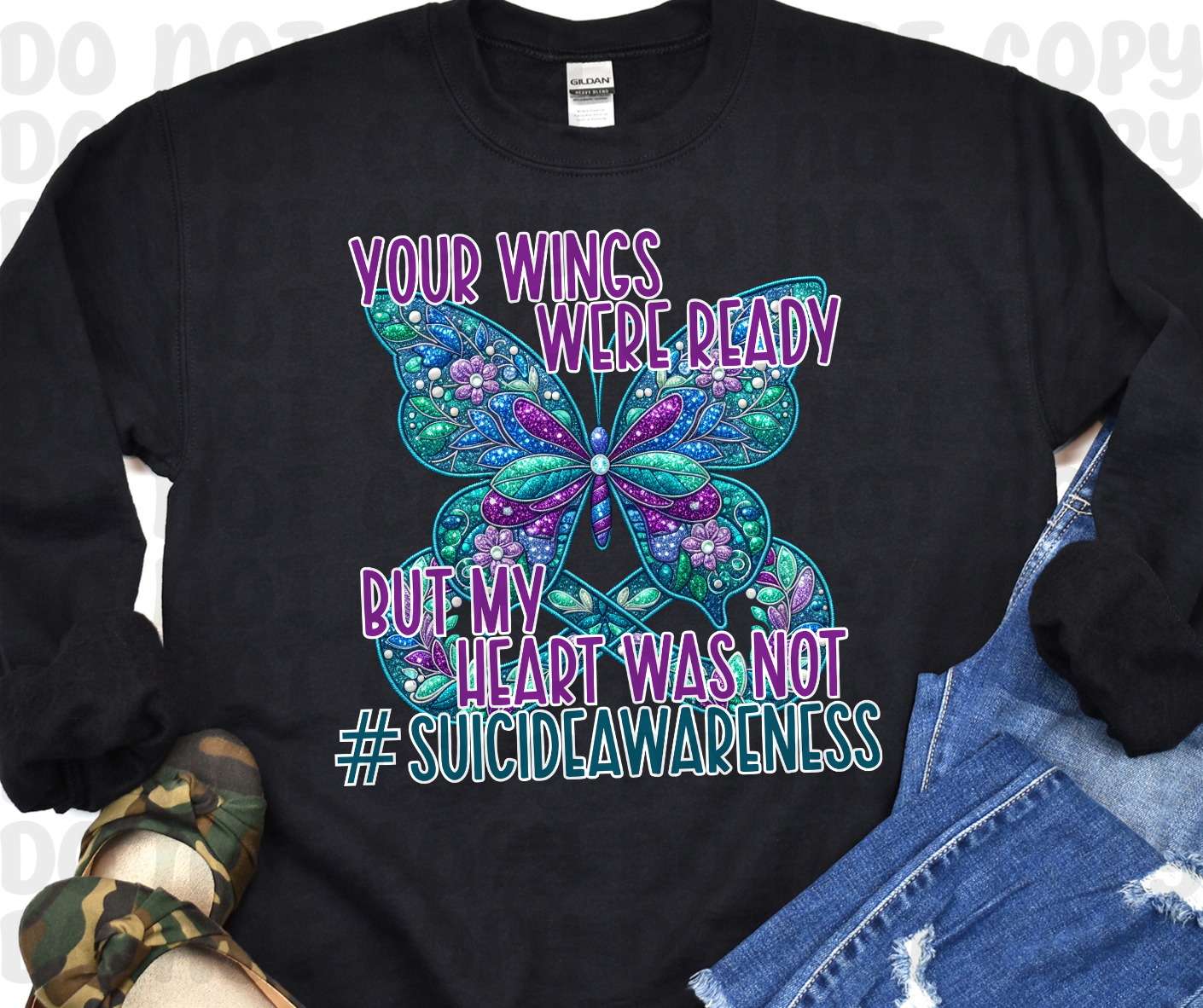 Your Wings Were Ready But My Heart Was Not #SuicideAwareness PNG File - Digital Design