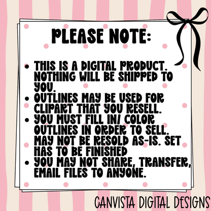 Happy Camper Outline Set
