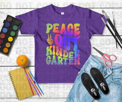 Peace Out Kindergarten PNG File - Digital Design