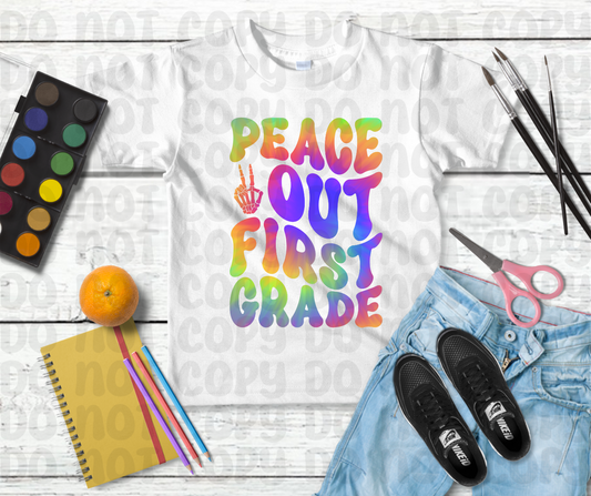 Peace Out First Grade PNG File - Digital Design