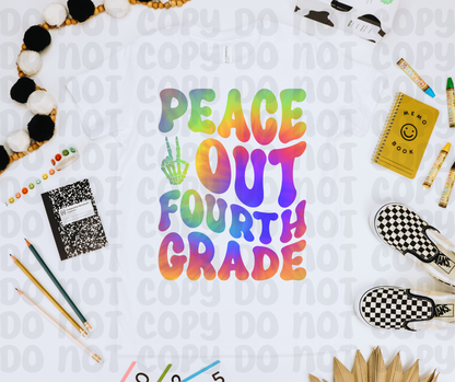 Peace Out Fourth Grade PNG File - Digital Design