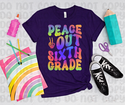 Peace Out Sixth Grade PNG File - Digital Design