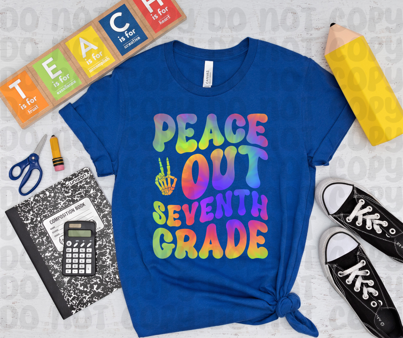 Peace Out Seventh Grade PNG File - Digital Design