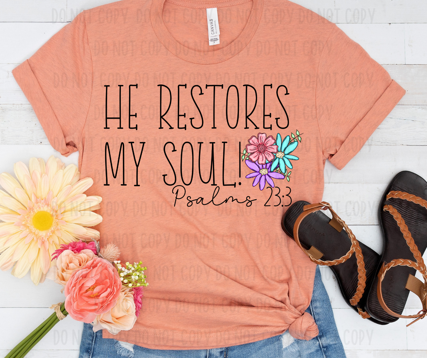 He Restores My Soul PNG File - Digital Design