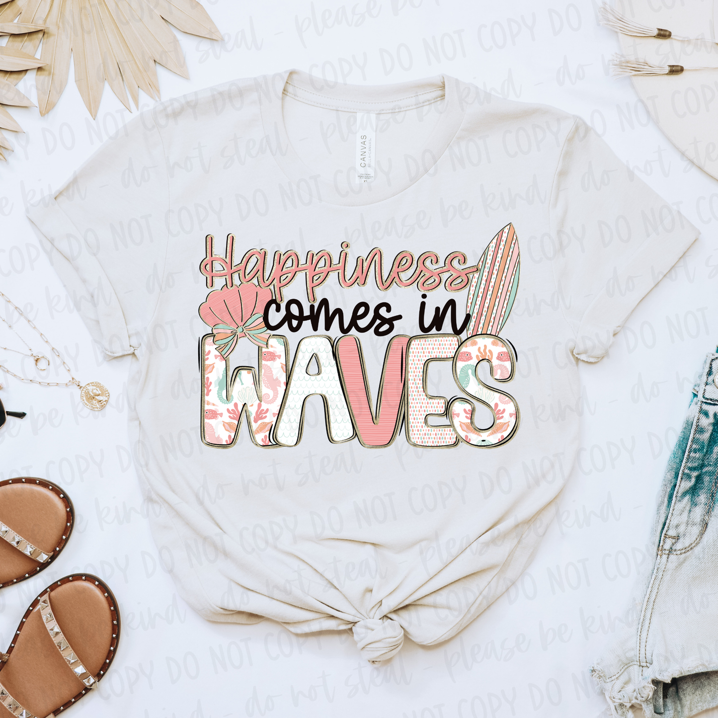 Happiness Comes in Waves Digital Design