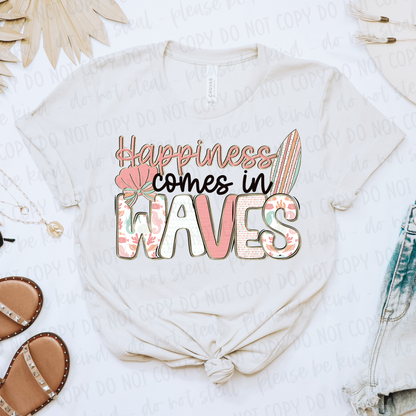 Happiness Comes in Waves Digital Design