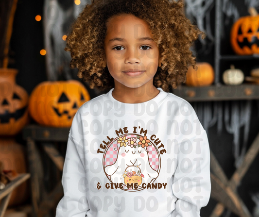 Tell Me I'm Cute & Give Me Candy PNG File - Digital Design