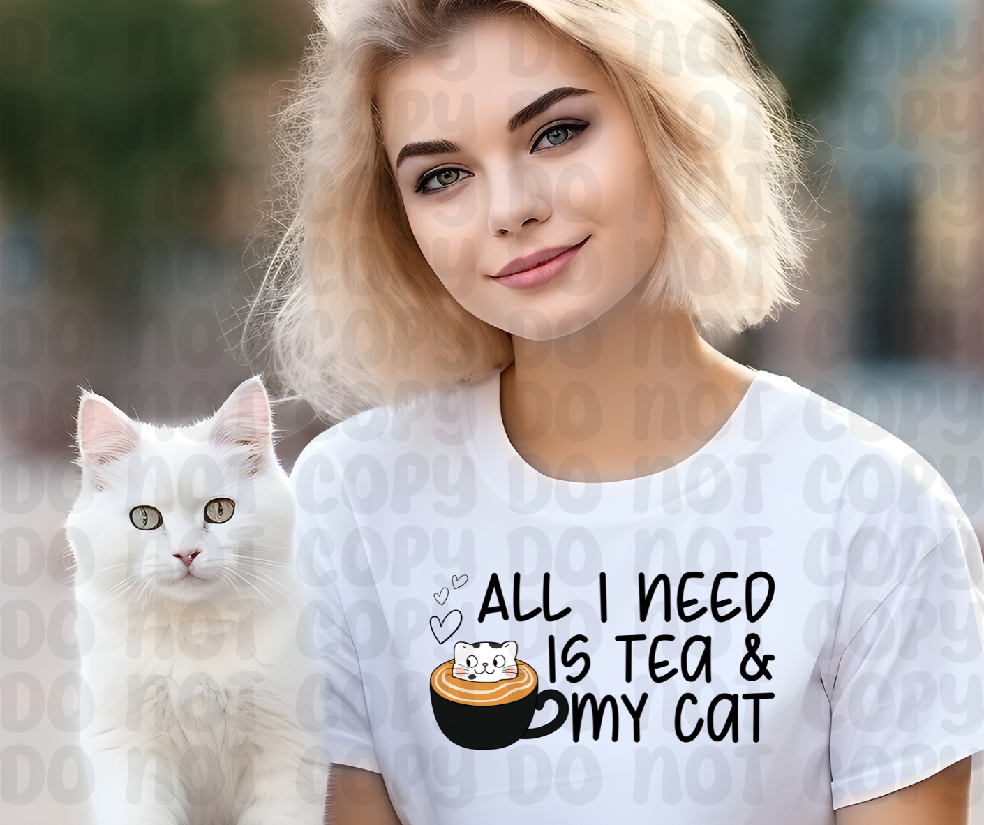 All I Need is Tea & My Cat PNG File-Digital Design